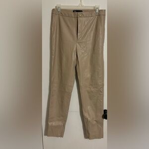 Zara Faux Leather Ankle Zip Pants